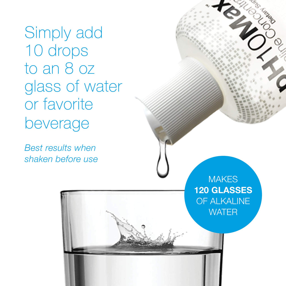 Glass of water with added alkaline water drops