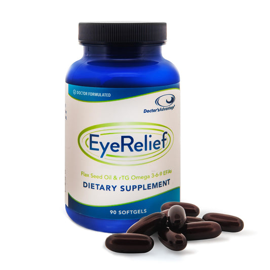 Doctors Advantage Eye Relief Supplement bottle with 90 softgels