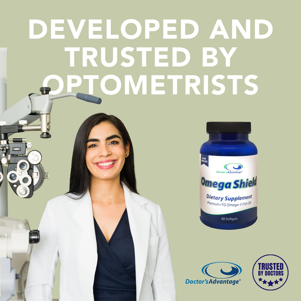 EPA and DHA content details on Omega Shield bottle