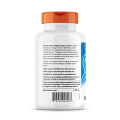 Doctor's Best collagen with vitamin C label emphasizing collagen synthesis support