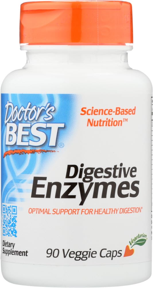 Front view of Doctor's Best Digestive Enzymes 2-pack bottle