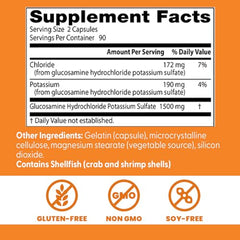 Supplement facts panel for Doctor's Best Glucosamine