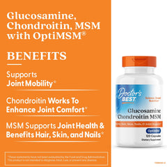 Product bottle with ingredient highlights and OptiMSM