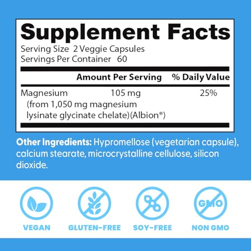 Not buffered formula highlighting 105 mg magnesium per serving