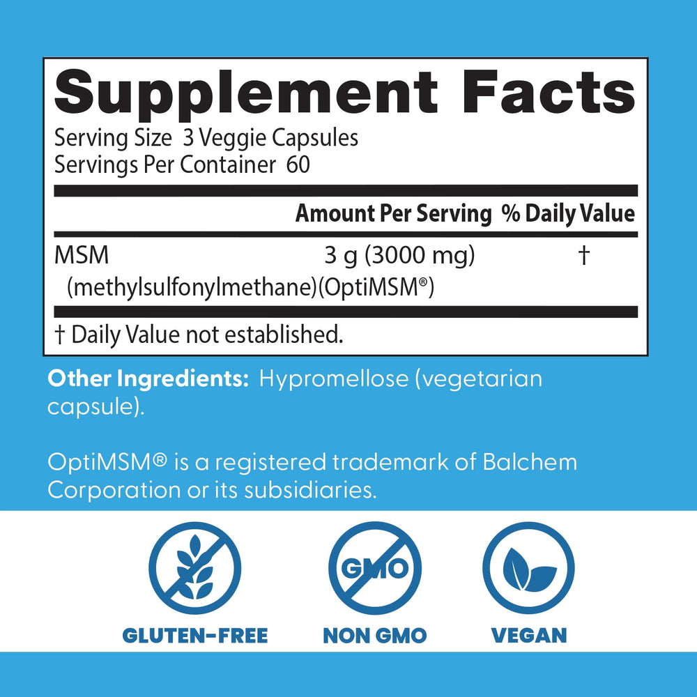 Doctors Best MSM bottle label