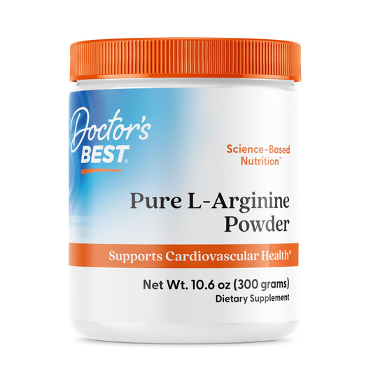 Front label of Doctors Best Pure L-Arginine Powder