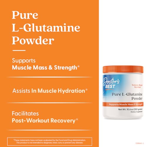 Overview of Doctor's Best L-Glutamine powder bottle