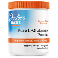 Front label view of Doctor's Best Pure L-Glutamine Powder 300 g
