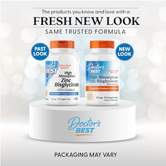 Close-up of zinc bisglycinate 50mg capsules showing high absorption formula