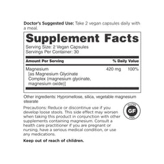 Label showing 420 mg per serving on DOCTORS' PREFERRED product
