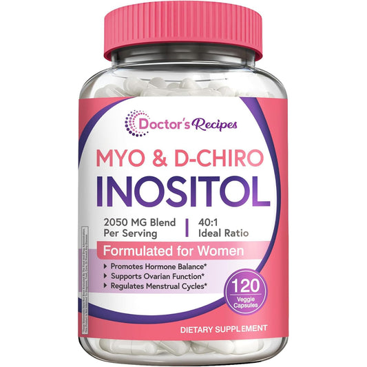 Doctor's Recipes Inositol supplement bottle label showing 40:1 blend