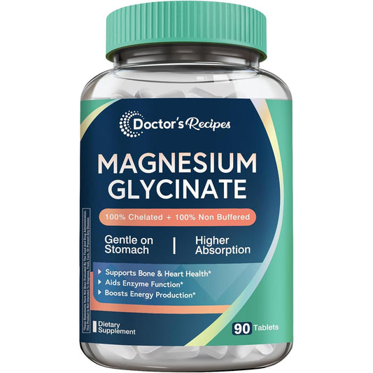 Front view of Doctor's Recipes Magnesium Glycinate bottle
