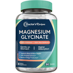 Front view of Doctor's Recipes Magnesium Glycinate bottle