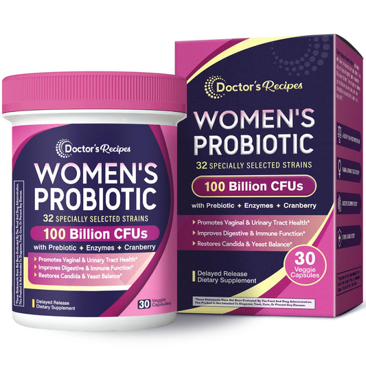 Doctor's Recipes Probiotics for Women bottle with 30 capsules
