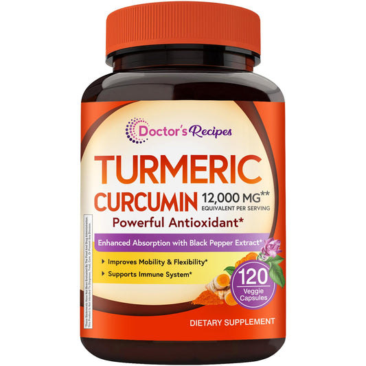 Doctor's Recipes Turmeric Curcumin bottle with Black Pepper Extract
