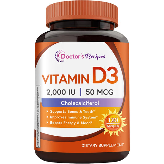 Doctor's Recipes Vitamin D3 2000 IU bottle