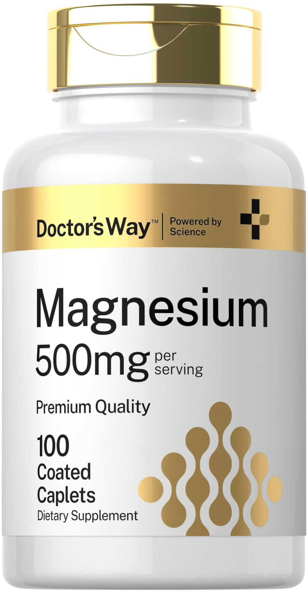Doctor's Way Magnesium 500mg coated caplets bottle – front view