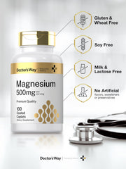 Label focusing on 500 mg magnesium per serving