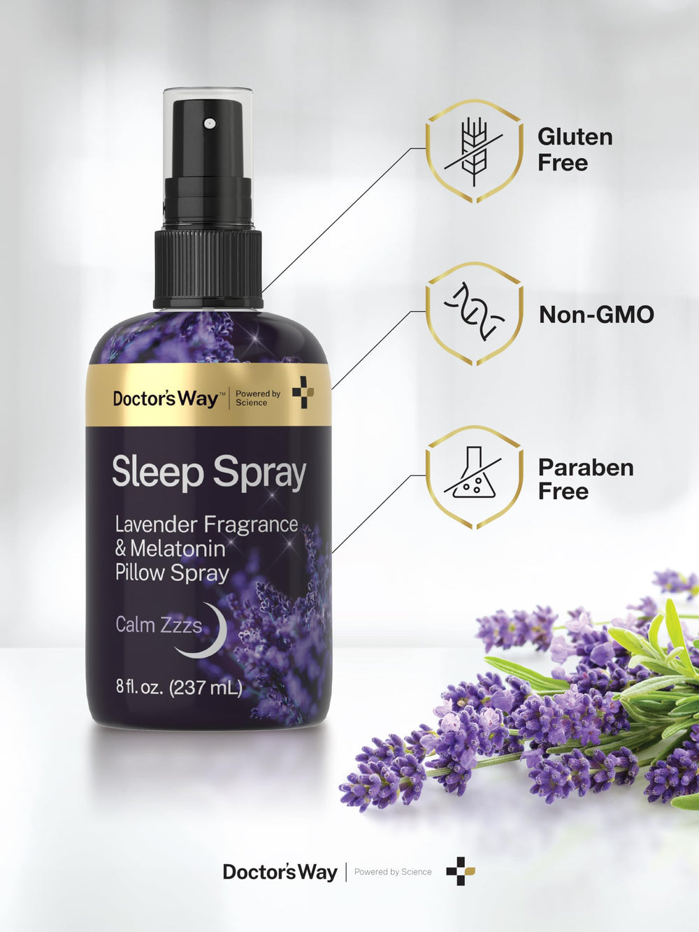 Pillow and bedding with lavender scent in bedroom
