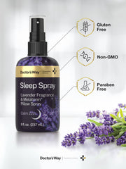 Pillow and bedding with lavender scent in bedroom