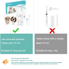 Simple at-home usage for dog and cat pregnancy testing