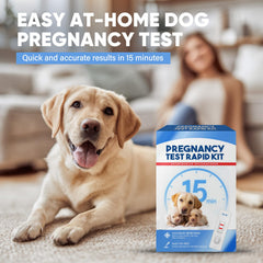 Compact storage packaging of the dog pregnancy test kit