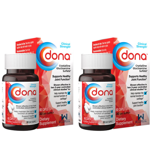Front view of Dona Crystalline Glucosamine Sulfate bottle