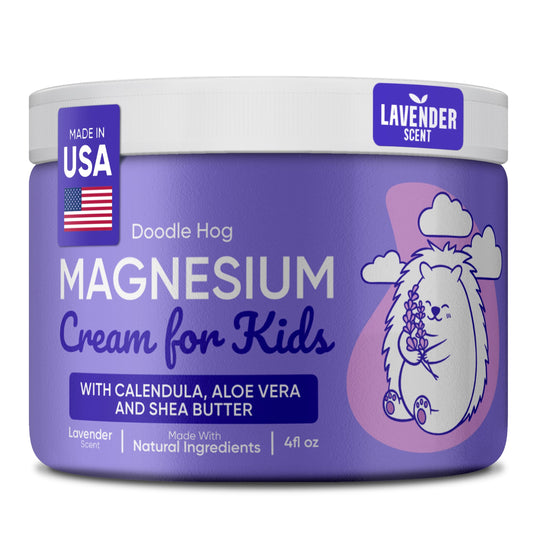 Doodle Hog Magnesium Cream for Kids Lavender 4 oz jar