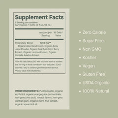 Close-up of Dose for Skin Shot label and ingredients