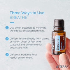 Applying doTERRA Breathe topically to the chest