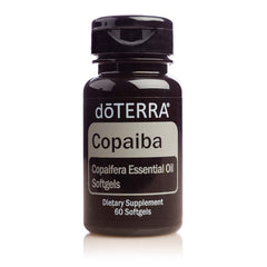Bottle of doTERRA Copaiba Softgels with label