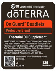 Travel-friendly doTERRA On Guard beadlets in mouth