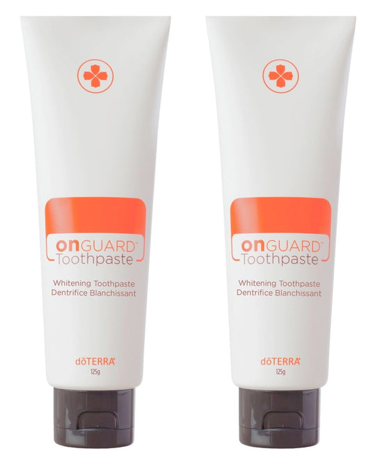 Front view of doTERRA On Guard Natural Whitening Toothpaste 2-pack