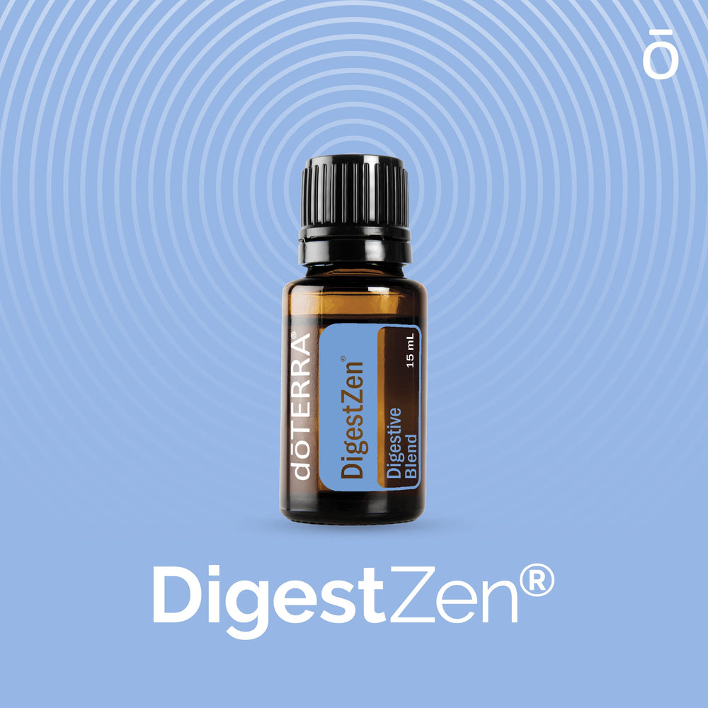 Illustration showing relief from gas and indigestion with DigestZen