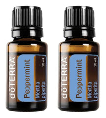 doTERRA Peppermint Essential Oil 15 ml bottle with 2 pack front view