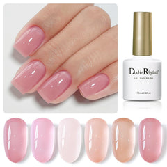 Double Rhythm gel nail polish set of 6 colors for versatile at-home manicures.
