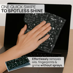 Double-sided microfiber cleaning cloth for glasses with ultra-soft buffing side and polishing side