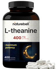 Double Strength L-Theanine 400mg bottle on label
