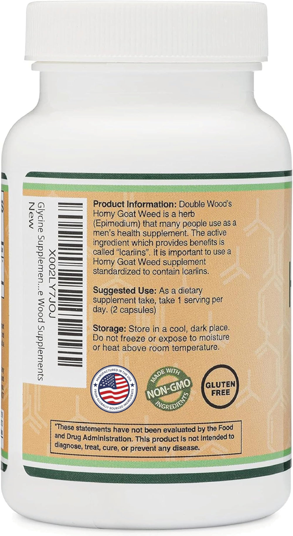 Double Wood Horny Goat Weed product packaging label