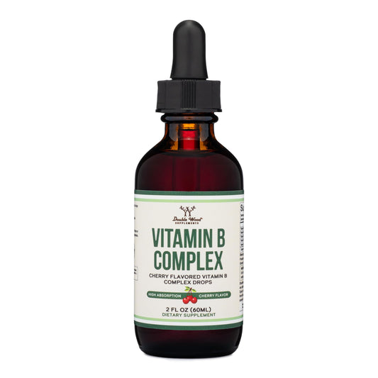 Double Wood Liquid Vitamin B Complex bottle with Cherry Flavor – 2 FL OZ