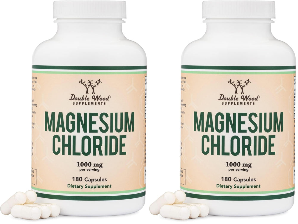 Double Wood Magnesium Chloride bottle with 1,000 mg per serving for daily mineral support.