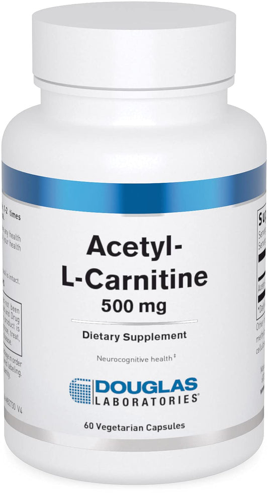 Bottle of Douglas Laboratories Acetyl L-Carnitine 500 mg with label