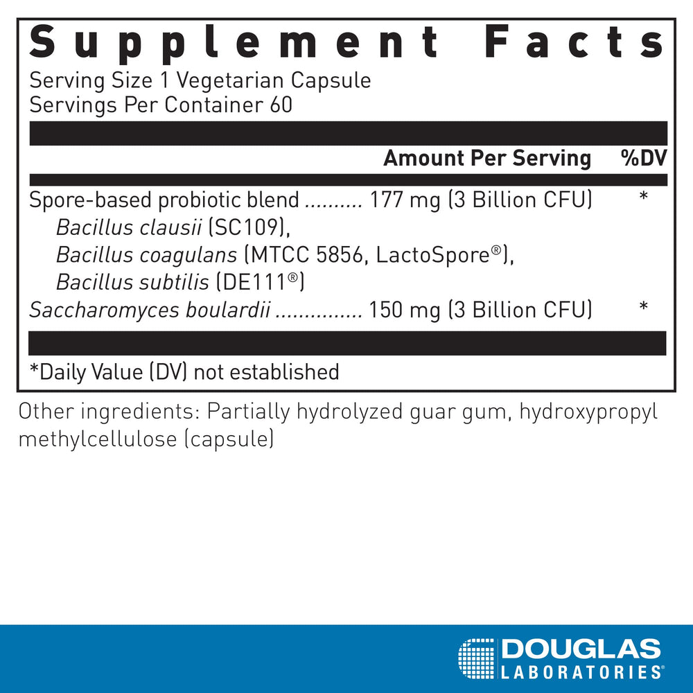 Close-up of Multi-Probiotic Spore + SBC bottle