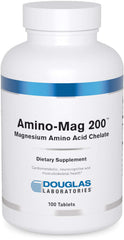 Amino-Mag 200 bottle label showing 100 tablets