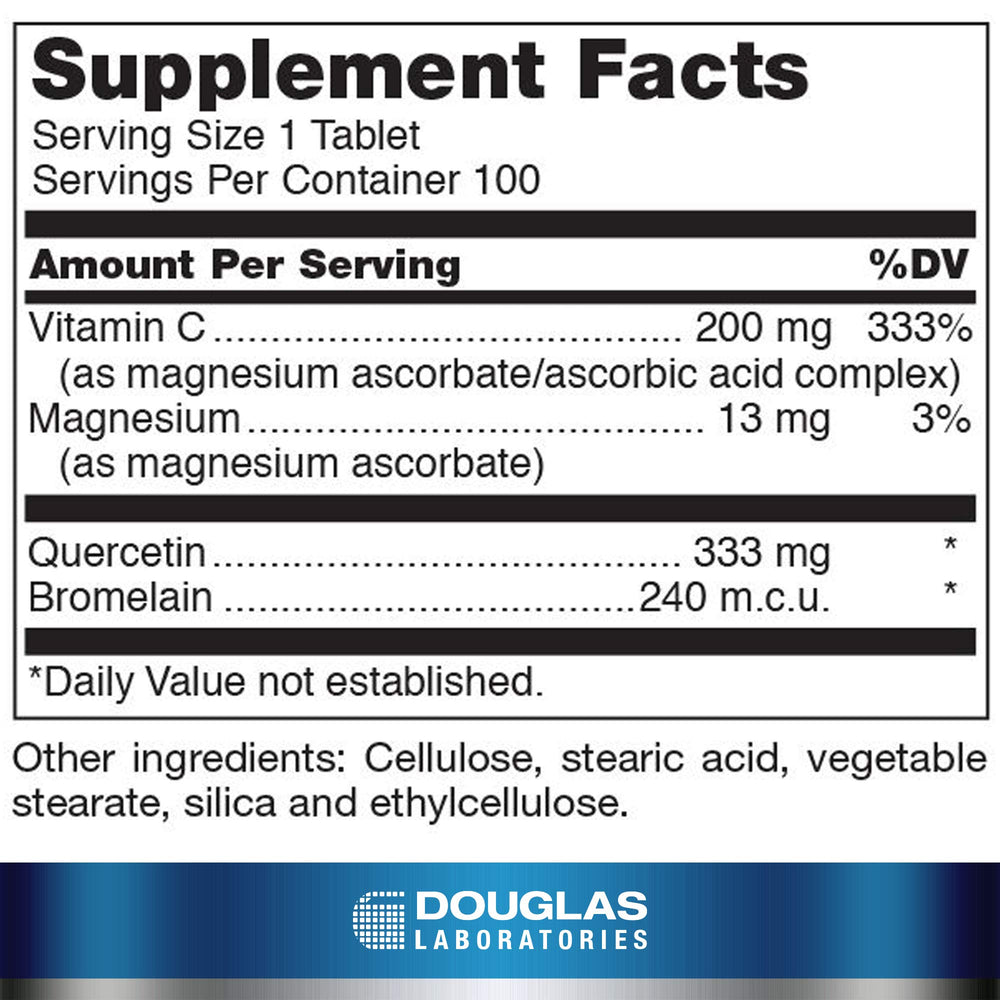 Illustration of quercetin, bromelain and ingredients