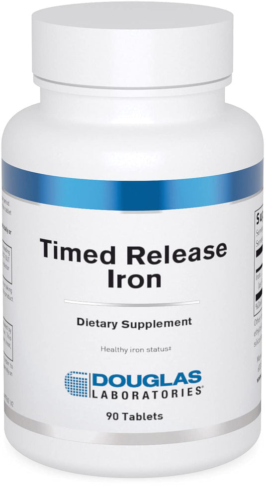Douglas Laboratories Timed Released Iron bottle and box (90 tablets).