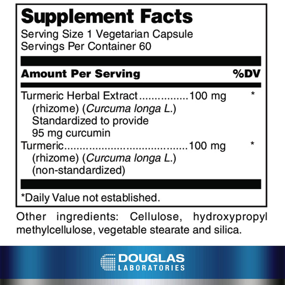 Close-up of Turmeric Max-V label highlighting standardized curcumin
