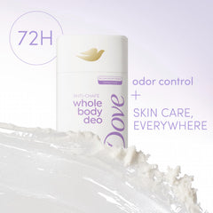 Close-up of Dove Whole Body Deo Coconut & Vanilla applying a smooth glide on skin.
