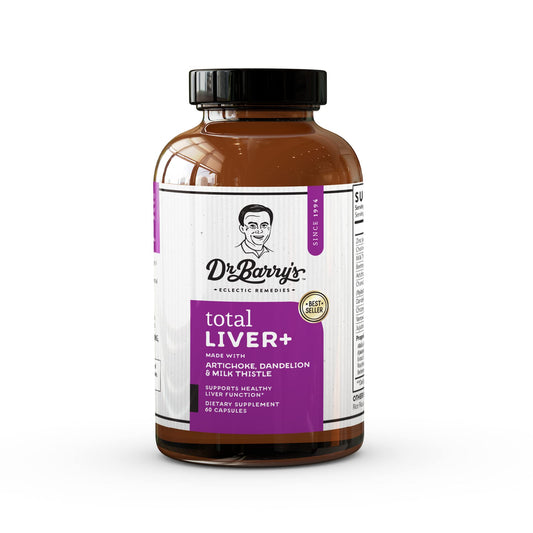 Bottle of Dr. Barry's Total Liver Supplement with Milk Thistle, Artichoke, and Dandelion Root