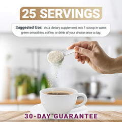 Collagen powder added to coffee or smoothie